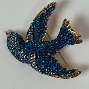 Joan Rivers Stunning Bluebird Of Happiness Brooch Pin